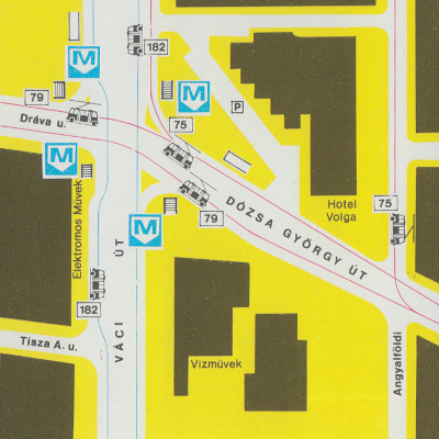 Budapest, M3 metró, Dózsa György út, térkép