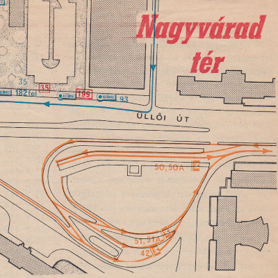 Budapest, M3 metró, Nagyvárad tér, térkép