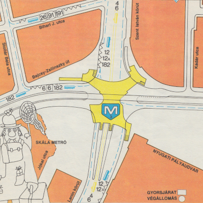 Budapest, M3 metró, Nyugati pályaudvar, térkép