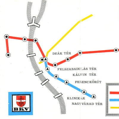 Budapest metró térkép, 1976