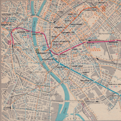 Budapest metró térkép, 1980