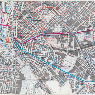 Budapest metró térkép, 1980